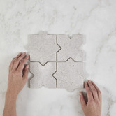 Cove Tiles Apollo Grey Star &amp; Cross Travertine Mosaic Tile