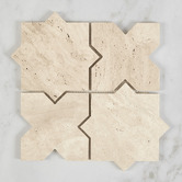 Cove Tiles Apollo Beige Star &amp; Cross Travertine Mosaic Tile