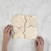 Cove Tiles Apollo Beige Star &amp; Cross Travertine Mosaic Tile