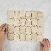 Cove Tiles Toru Beige Travertine Mosaic Tile