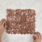 Cove Tiles Toru Tuscan Red Marble Mosaic Tile