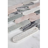 Cove Tiles Isiah Honed Pink &amp; Green Tic Tac Marble Mosaic Tile