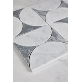Cove Tiles Laila White &amp; Carrara Grey Marble Mosaic Tile
