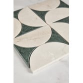 Cove Tiles Laila Cream &amp; Green Marble Mosaic Tile