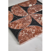 Cove Tiles Laila Tuscan Red &amp; Black Marble Mosaic Tile