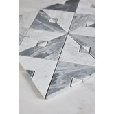 Cove Tiles Samira White &amp; Carrara Grey Marble Mosaic Tile