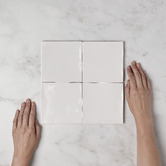 Cove Tiles Havenford Gloss Chalk Square Ceramic Tile