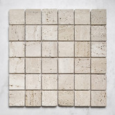 Cove Tiles Nadia Tumbled Beige Small Square Travertine Mosaic Tile
