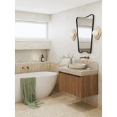 Cove Tiles Nadia Tumbled Beige Small Square Travertine Mosaic Tile