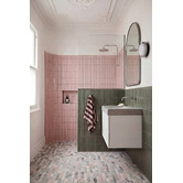 Cove Tiles Isiah Honed Pink &amp; Green Tic Tac Marble Mosaic Tile