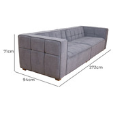 Owlnest Louis 4 Seater Upholstered Modular Sofa