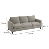 Armada Commercial Loise 3 Seater Upholstered Sofa