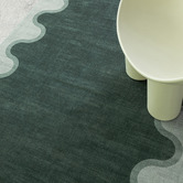 Daisie Rug Studio Dark Green Pierre Machine Washable Rug