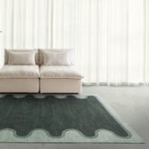 Daisie Rug Studio Dark Green Pierre Machine Washable Rug