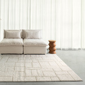 Daisie Rug Studio Cream Welch Machine Washable Rug