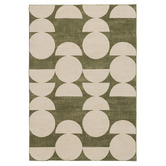 Daisie Rug Studio Green &amp; Beige Kaelix Machine Washable Rug