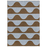 Daisie Rug Studio Brown &amp; Blue Keoni Machine Washable Indoor/Outdoor Rug