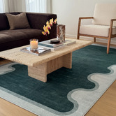 Daisie Rug Studio Dark Green Pierre Machine Washable Rug