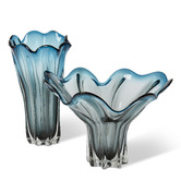 Prairie &amp; Home 40cm Blue Renee Glass Vase