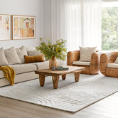 Darren Palmer Ivory Zen Hand-Tufted Wool-Blend Rug