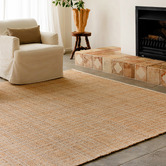 Darren Palmer Sandstone Plaid Jute &amp; Cotton Rug
