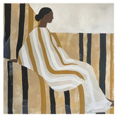 The Native Collection Lady in Stripes Canvas Wall Art