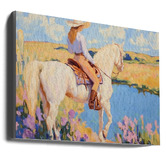 The Native Collection Cowgirl with Horse Canvas Wall Art