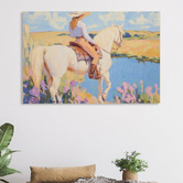 The Native Collection Cowgirl with Horse Canvas Wall Art
