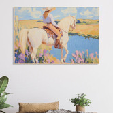The Native Collection Cowgirl with Horse Canvas Wall Art
