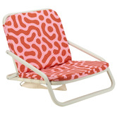 Annabel Trends Red Squiggle Foldable Beach Chair