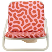 Annabel Trends Red Squiggle Foldable Beach Chair