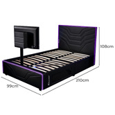 X Rocker Oracle Neo Fibre LED Single Gaming Bed with TV Mount