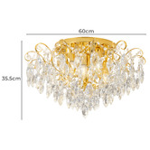 Eglo Fenoullet Crystal Semi Flush Mount Ceiling Light
