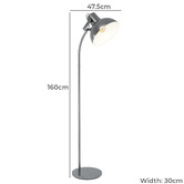 Eglo 160cm Nickel Lubenham Floor Lamp