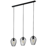 Eglo Newtown Linear Steel 3 Light Pendant