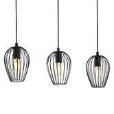 Eglo Newtown Linear Steel 3 Light Pendant
