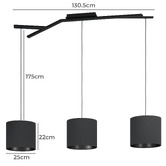 Eglo Balnario 3 Light Steel &amp; Cotton Pendant