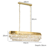 Eglo Valparaiso Cut Glass 115cm Linear Chandelier