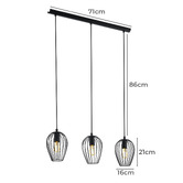 Eglo Newtown Linear Steel 3 Light Pendant