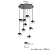 Eglo Oilella Glass 10 Light Cluster Pendant