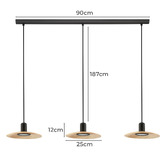 Eglo Mayazes 3 Light Rubberwood Pendant