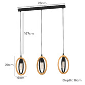 Eglo Basildon 3 Light Pendant