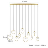 Eglo Oblong Portocolom 10 Light LED Pendant