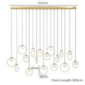 Eglo Oblong Portocolom 17 Light LED Pendant
