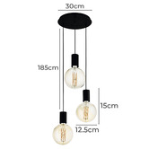 Eglo Pozueta Steel 3 Light Pendant