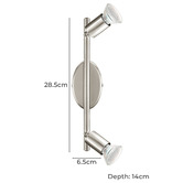 Eglo Buzz Steel Adjustable 2 Light Wall Spotlight