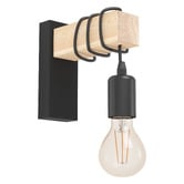 Eglo Townshend Rubberwood &amp; Steel Wall Light