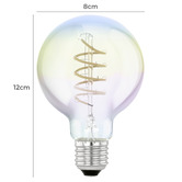 Eglo Elvo E27 Round Warm White 4W Rainbow 8cm LED Filament Bulb