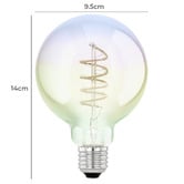 Eglo Elvo E27 Round Warm White 4W Rainbow 9.5cm LED Filament Bulb