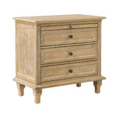Everama Furniture Germaine 3 Drawer Bedside Table with Pull-Out Shelf